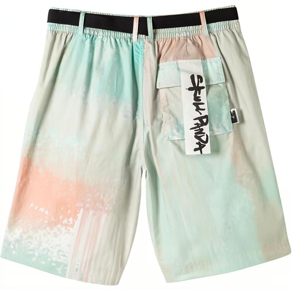 Puma X Pop Mart Collaboration Fashion Skin-Friendly Comfortable Mid-Waist Five-Point Casual Shorts Men Shorts White 534818-99