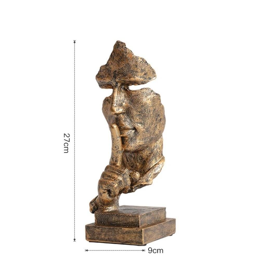 Office Decor Keep Silence Statue Unique Design Silence Thinker Resin Figure Ornaments  Home