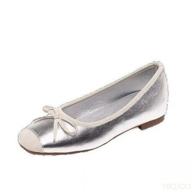 Spring new French shallow mouth flat princess shoes with soft sole retro square toe simple comfortable versatile women's shoes