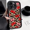 Cherries Pink Bows On Leopard Print Shockproof Phone Case for Xiaomi Redmi Note 14 13 12 11 10 9 8 Pro Anti-Slip Soft TPU Cover
