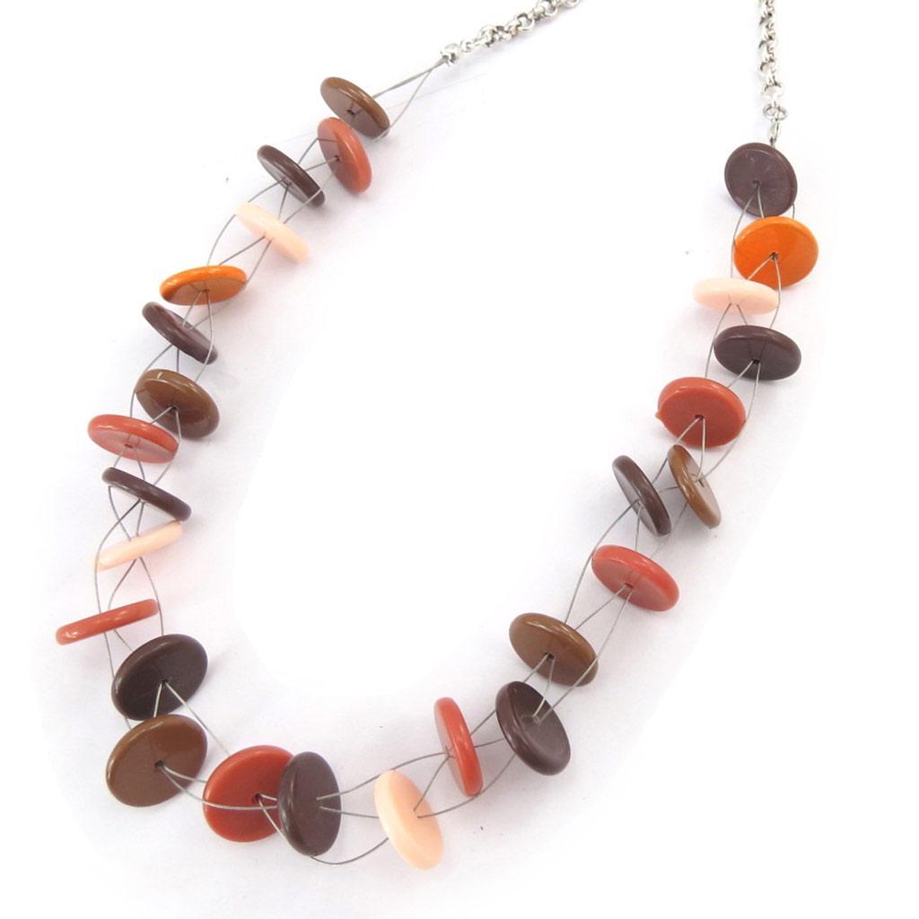 NOA [K0180] - Brown 'Coloring' Designer Necklace