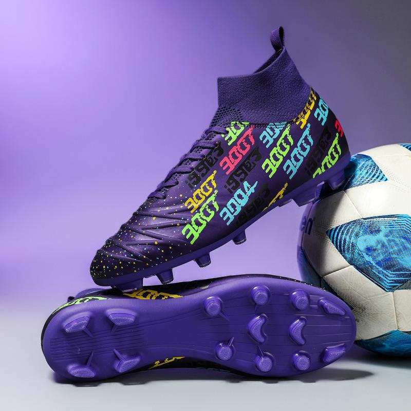 Large Size Football Shoes Teen Boys and Girls Students Grass Spikes Broken Nails Breathable Game Training Shoes