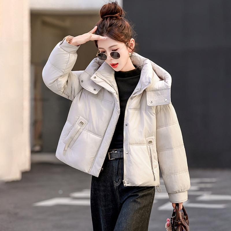 Women's New Hooded Short Cold Lightweight Thickened Padded Fluffy Warm Loose High-quality Fabric Casual Sports Cotton Clothing