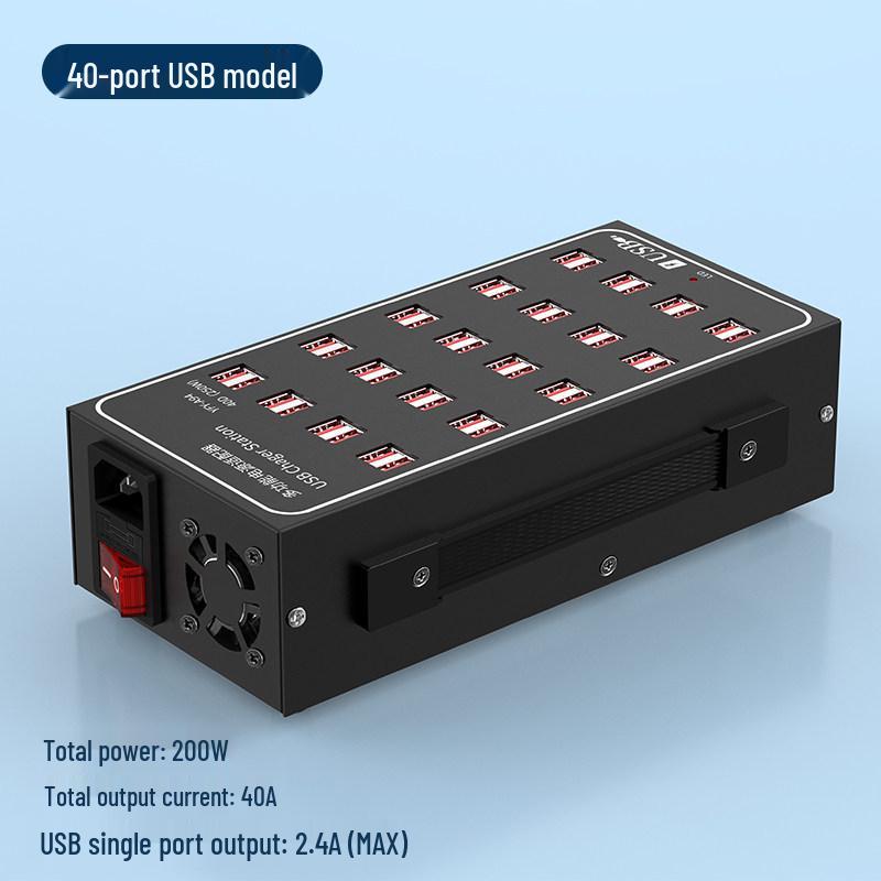 High-Power USB Multi-Port Charging Station - Desktop Mobile Charger & Power Strip