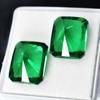 Natural Green Garnet Pair Emerald Cut CERTIFIED 20.10 Ct Loose Gemstone For Gift A-5759