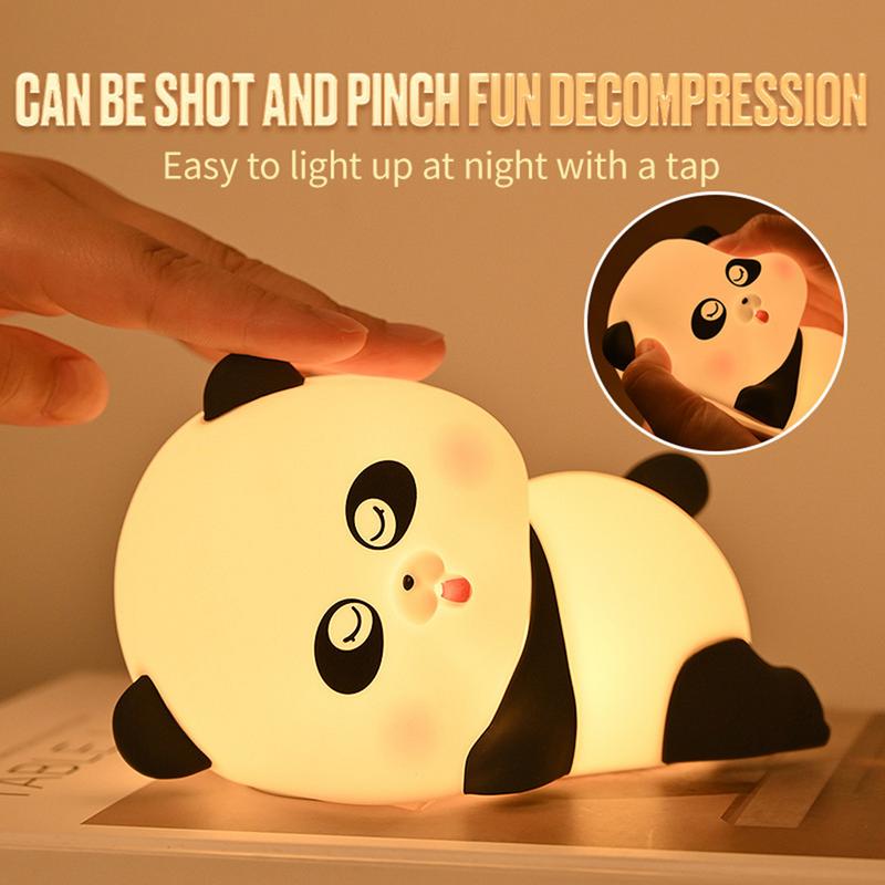 LED Bedside Light Panda Touch Lamp Rechargeable Silicone Night Light Bedside Lamp Cute Nursery Night Lamp For Kids &