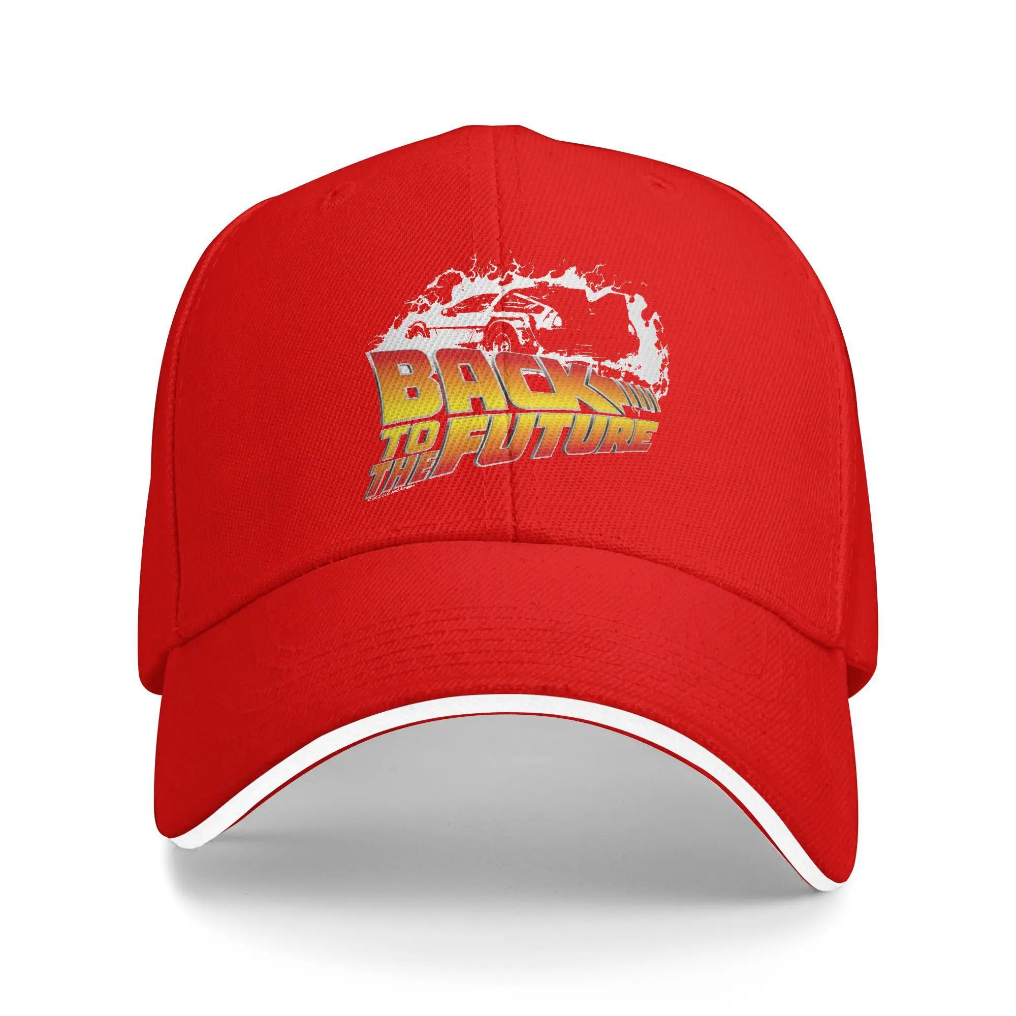 

Back to the Future DeLorean White Stencil Caps For Unisex Women Trendy Baseball Cap Sun Hat Travel Headewear Adjustable Fit Adjustable