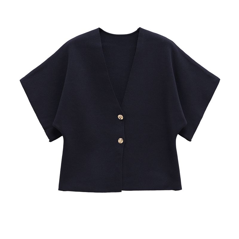 Zbzr Spring New Women Clothes Western Style French Style Versitile Fashion Short Sleeve Simple Knitted Outerwear 4192101