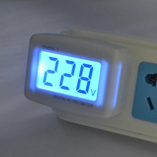 Blue LCD Digital Tester AC 80-300V Voltage Meter EU Plug 220V Volt Power