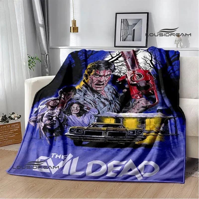 The Evil Dead Movie Printed Flannel Picnic Blanket Warm Soft Cozy Home Travel Blanket Birthday Gift