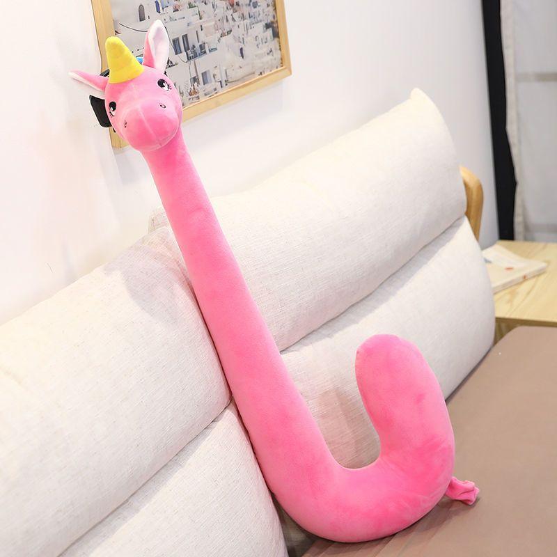Multifunctioneel Grappig Dier Pluche Nekkussen Telefoonhouder U-Vormige Luie Beugel Handsfree Stand Voor TV Kijken Reisgebruik 82cm