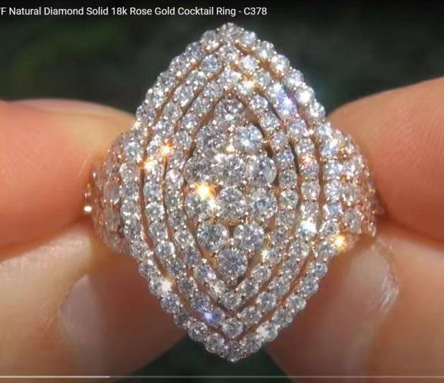 Luxury Statement Diamond Zircon Ring & Bracelet - European & American Style