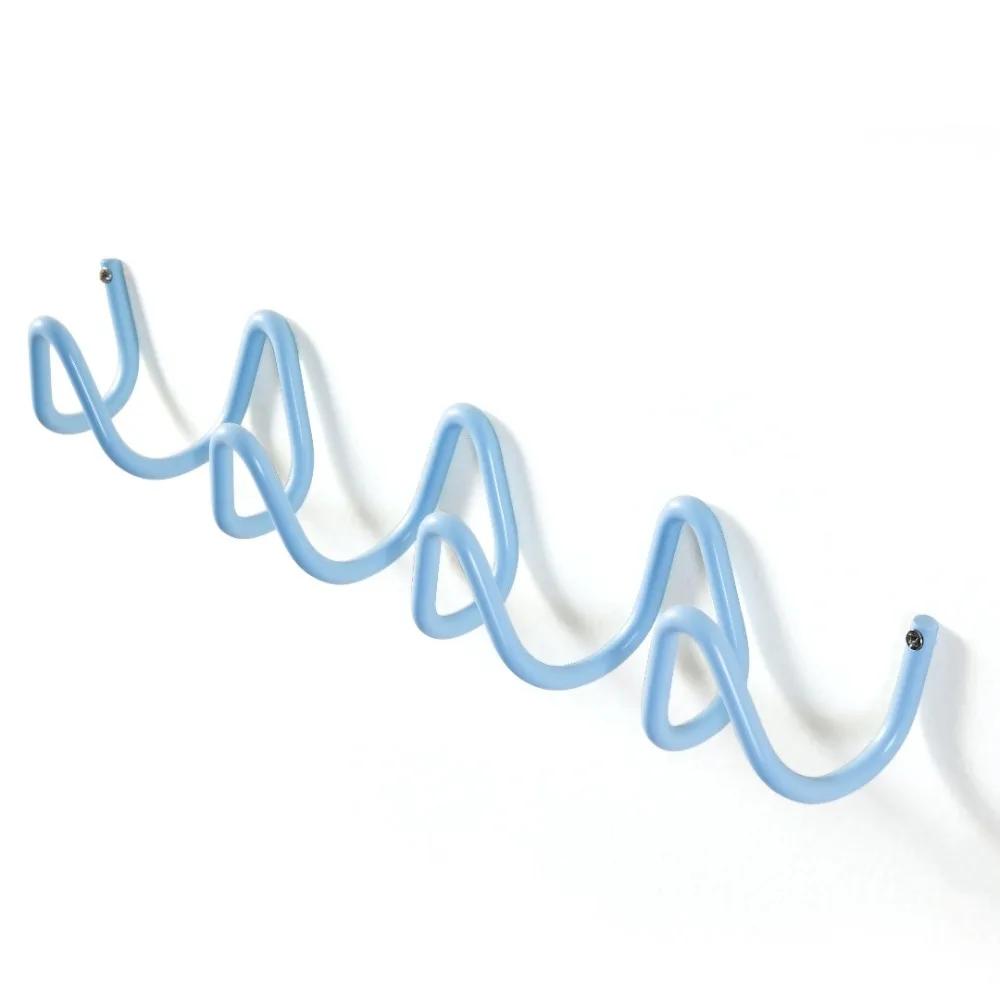 Kovový nástěnný háček ve vlnitém tvaru Minimalistický nástěnný držák na drobnosti Odolný proti vlhkosti a vodě Věšák na oblečení za dveře