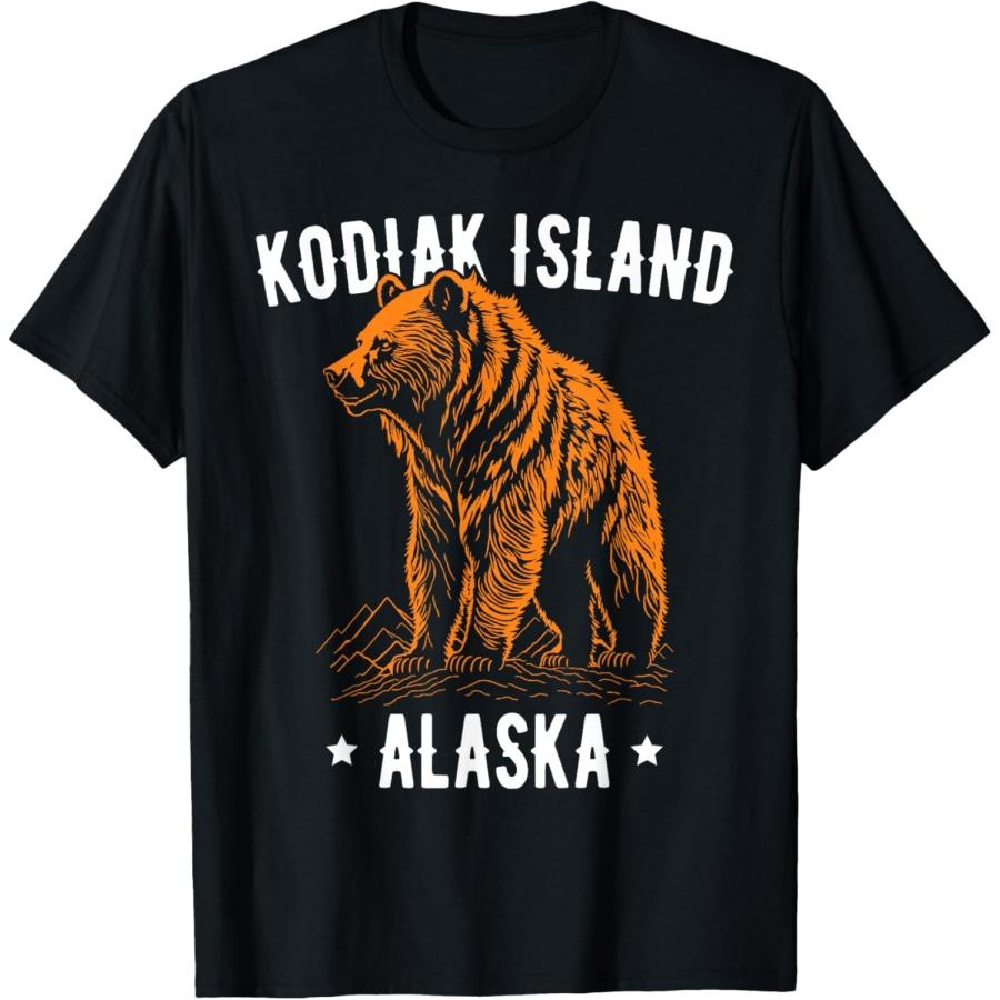 Kodiak Island Alaska VS Grizzlybeer Ontwerp T-shirt