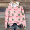 Women's Fashion Long Sleeve Christmas Print Loose Hooded Sweatshirt Top