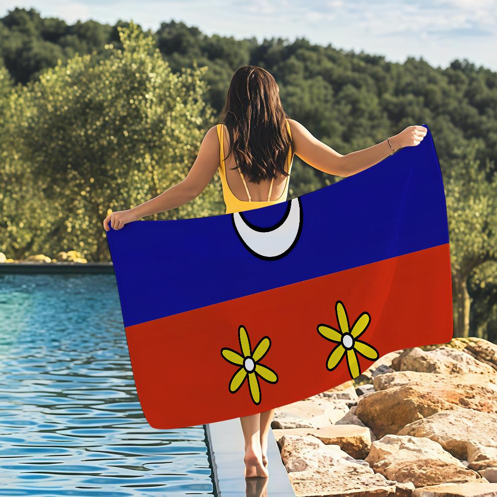 

Mayotte flag Towel Quick Drying Beach Towels Are Suitable For Swimming Pools Camping Yoga And The Gym W40*H60(CM)