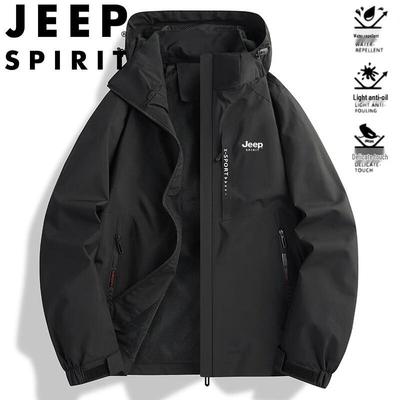 JEEP SPIRIT Men's & Couple's Hooded Windproof Waterproof Jacket