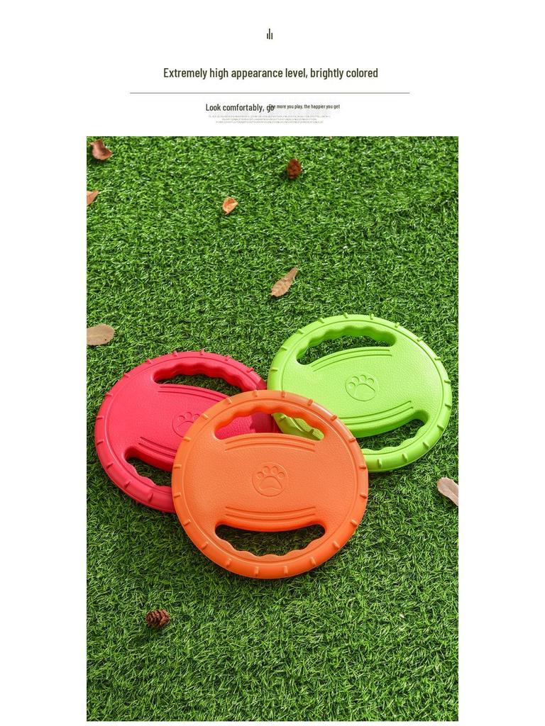 Bite-Resistant Elastic Frisbee Tug Toy for Medium and Small Dogs - Interactive Training for Golden Retrievers and Border Collies.