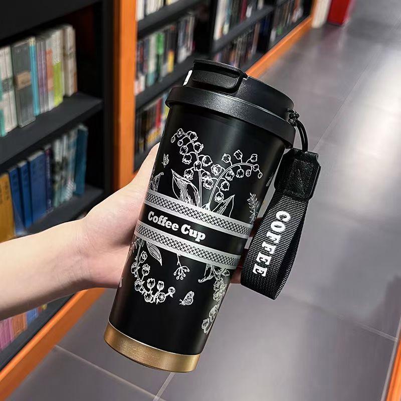 316 Stainless Steel Insulated Coffee Cup with Straw for Men, Women, and Students