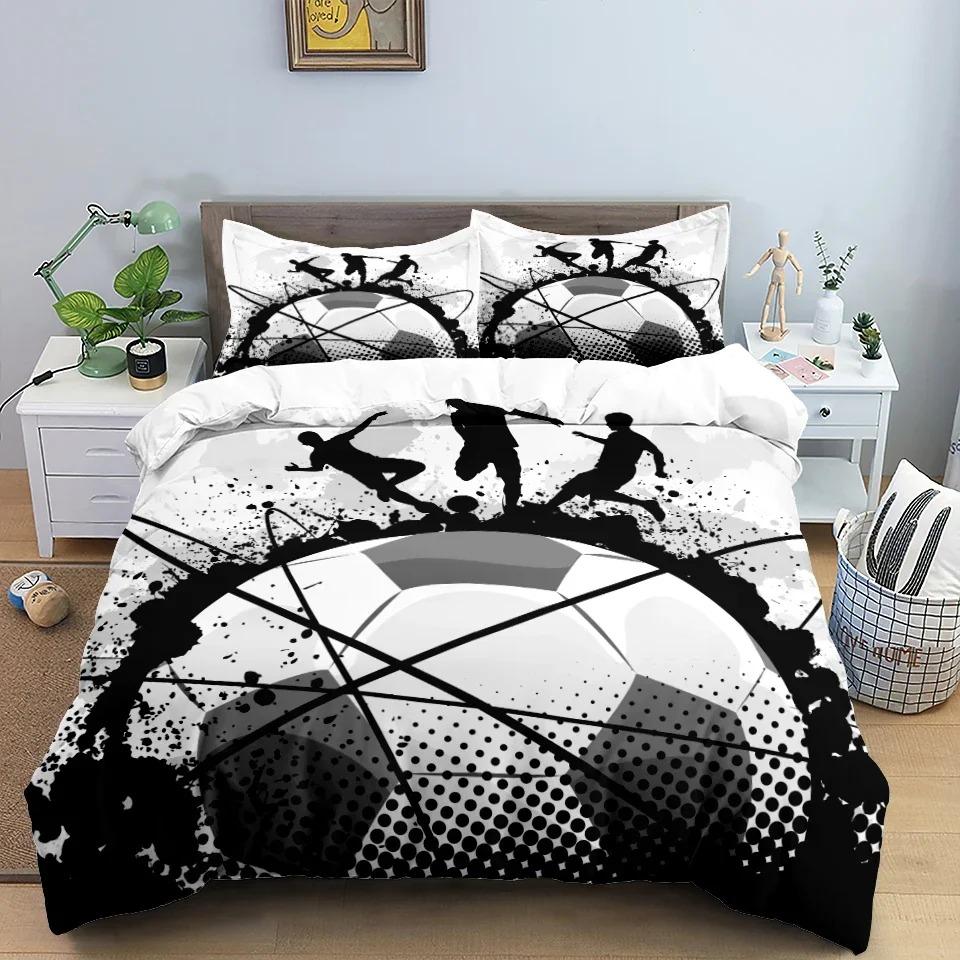 Football Bedding Sets Bed Cover Comforter Duvet Cover Pillow Case 2-3 Pieces Sets Sports Boy Kids Adult Bedroom Decoration