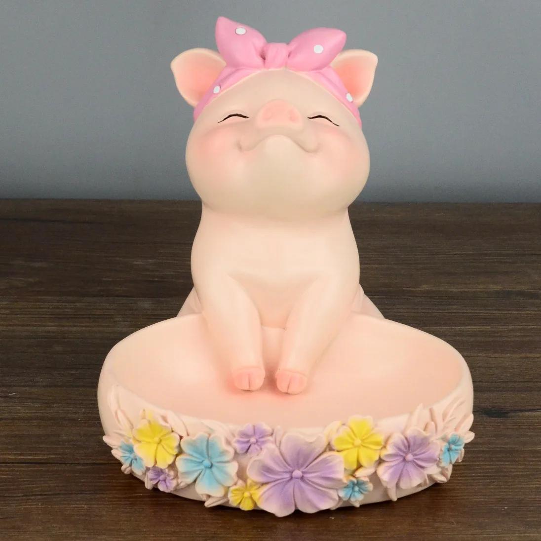 

Изделия из смолы креативные абстрактные свиньи украшения для хранения ключей украшения для дома украшения для гостиной украшения для рабочего стола