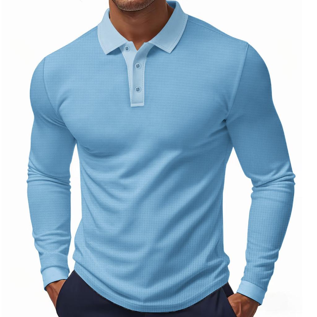 Spring/Autumn Lightweight Men's Quick-Dry Breathable Long-Sleeved Polo Sweatshirt Casual T-Shirt