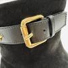Great LOUIS VUITTON Short Boots Black Suede Leather Women 36.5 Used