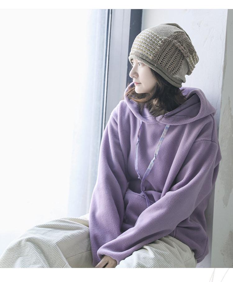 Women's Wool-Like Fleece Thickened Pullover Hoodie - 2026 New Style Casual Sweatshirt