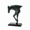 Horse Sculpture with Pedestal Abstract Statue Metal-Like Ornament for