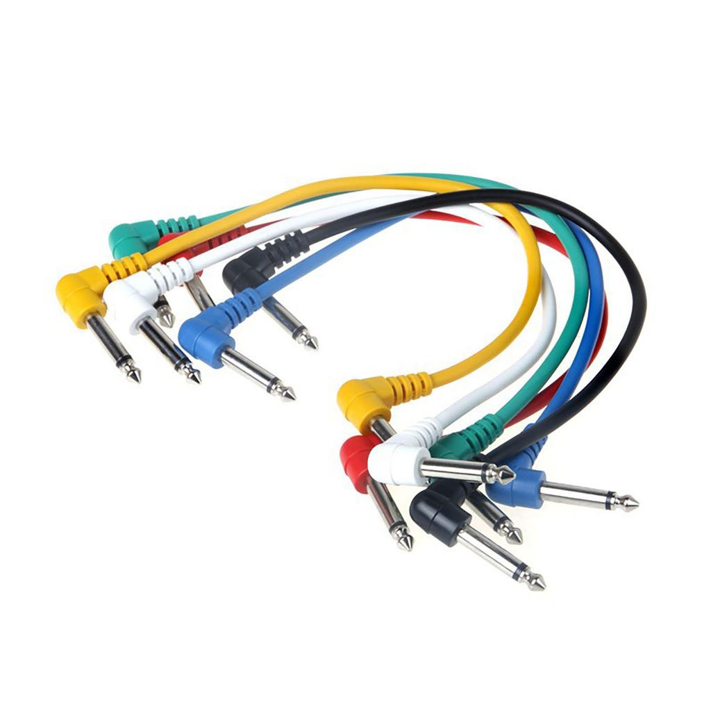 6PCS Guitar Effects Connection Cable Different Colors High Fidelity Noise Reduction Effect Pedal