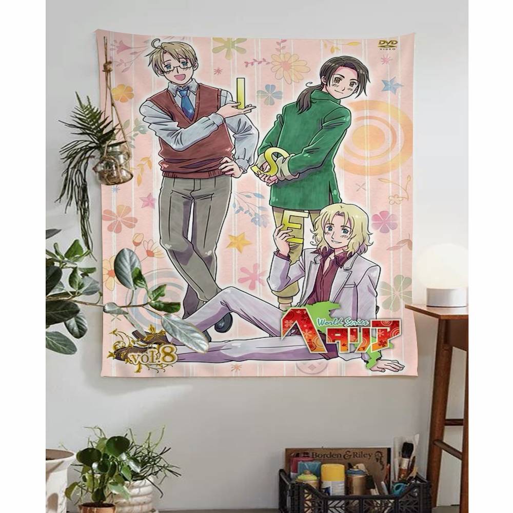 Anime Cartoon Hetalia Axis Powers Colorful Tapestry Wall Hanging Bohemian Wall Tapestries Mandala Wall Hanging Sheets