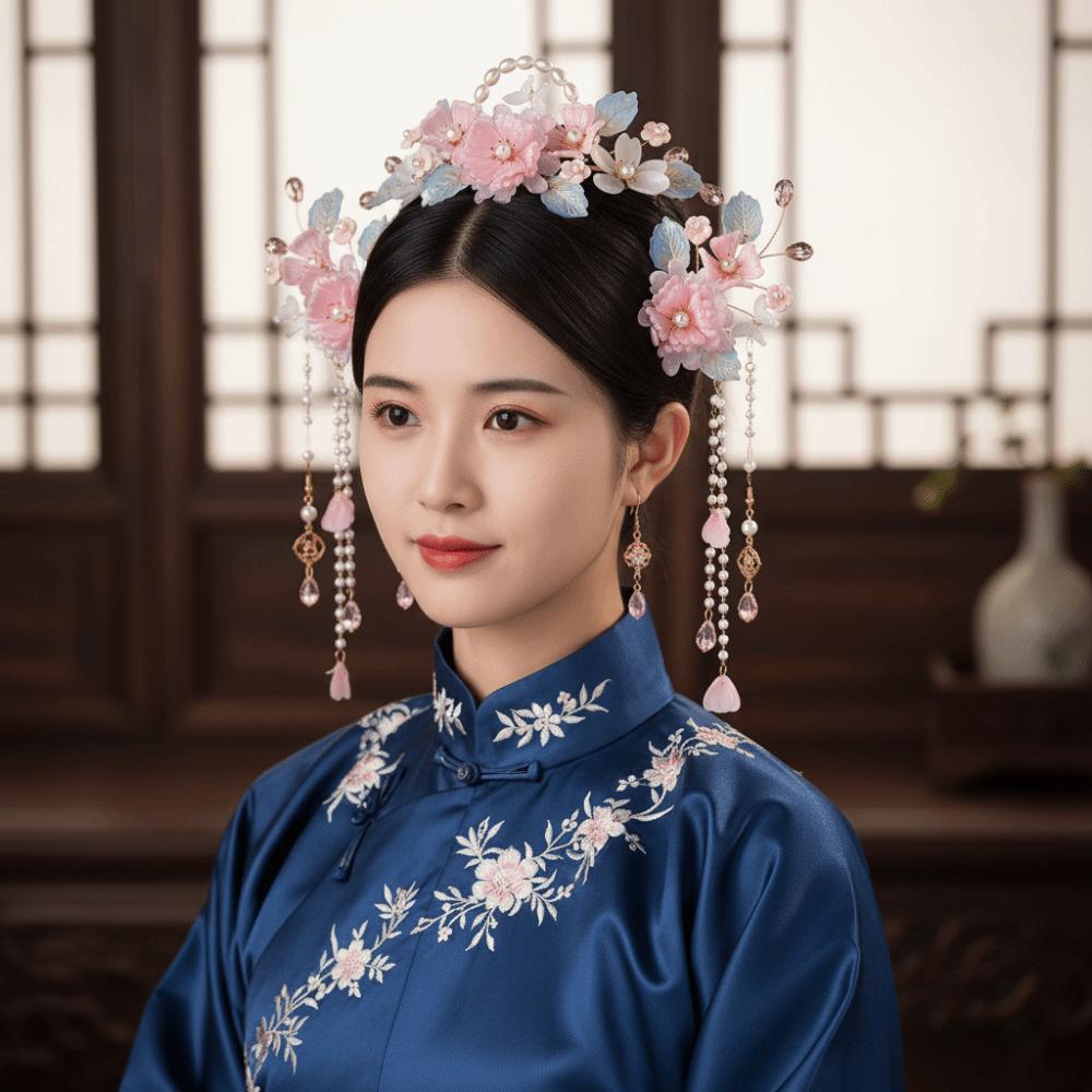 Earring Hanfu Hair Stick Tassel Flower Hair Comb Chinese Style Hairpin Set  Girl Hair Accessories