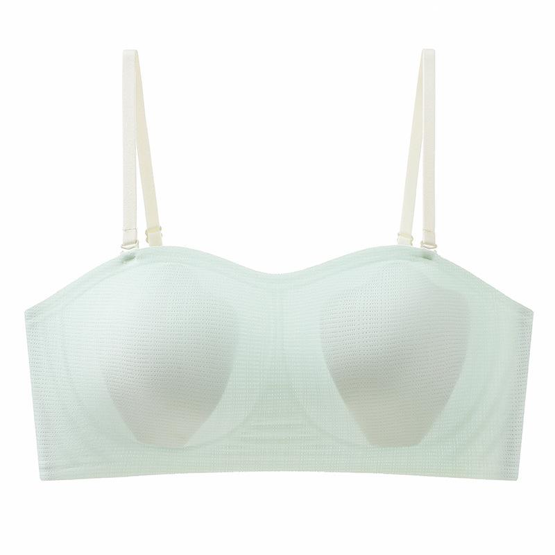 Petal Rabbit Ear Cup Soft Support Bra Tube Top Summer Small Breasts Gather Ultra-thin Underwear Women's Seamless Skin-friendly Bra