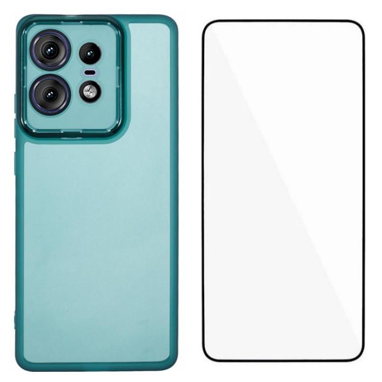 WANLONFENG DKSM Series for Motorola Edge 50 Pro 5G TPU Case Electroplated Frame with Tempered Glass