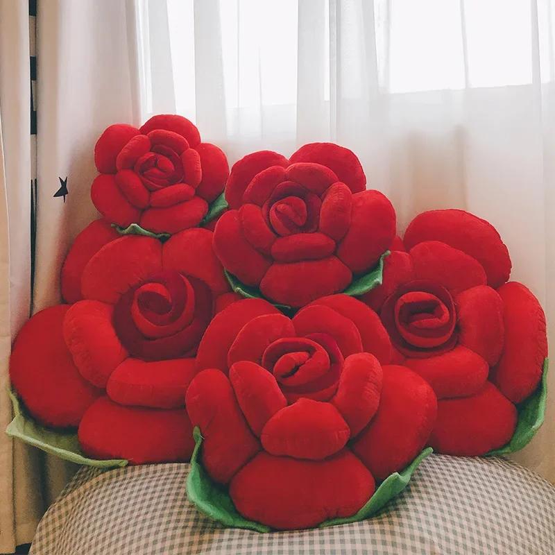 Large Rose Shaped Pillow Large Sofa Cushion Car Interior Cushion Plush Toys Wedding Party Supplies Flower Cushion Home Decor
