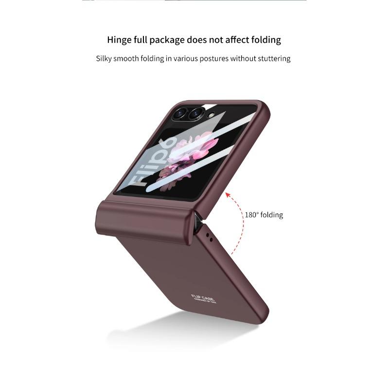 Funda rígida de PC con bisagra magnética para Samsung Galaxy Z Flip 6, 5 y 4, a prueba de golpes y con protector de pantalla pequeño.