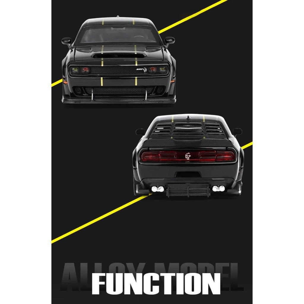1/32 Dodge Challenger SRT Hellcat Redeye Super Samochód Sportowy Metalowy Odlew Diecast Model Samochodu Dźwięk i Światło Hobby Kolekcjonerski Urodziny