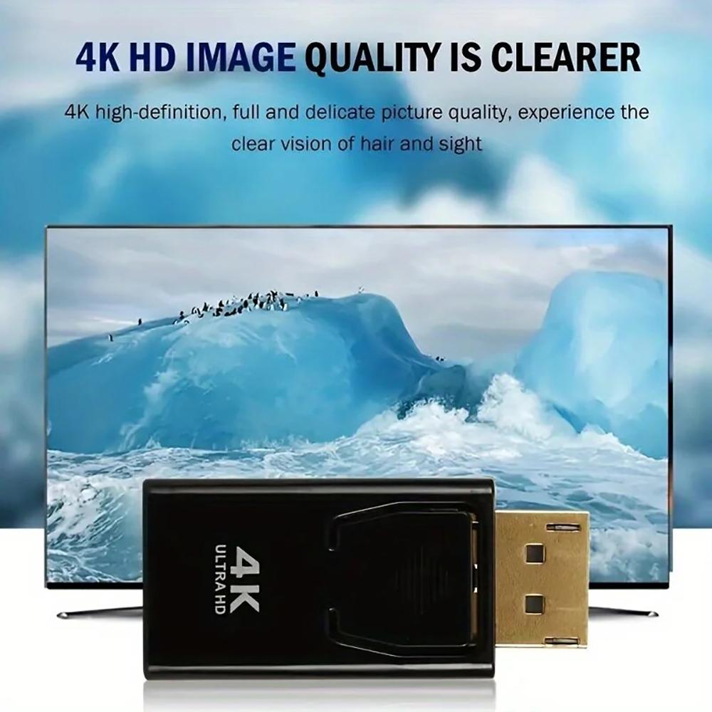 4K DisplayPort to HDMI-Compatible Adapter DP Male to Female HDMI-Compatible Converter 1080P Video Adapter for PC HDTV Laptop