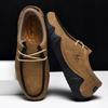 Men’s White Driving Shoes Handmade Moccasins Casual Retro Men’s Outdoor Wide Shoes Plus Size Anti Slip Boat Shoes