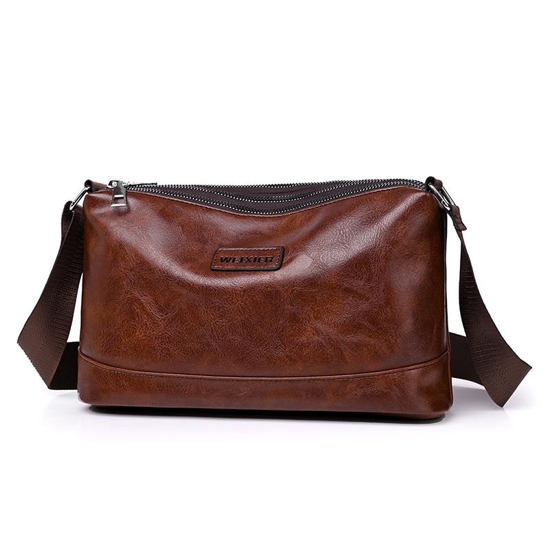 

WEIXIER мужская кожаная сумка через плечо водонепроницаемая сумка-мессенджер портфель сумка дорожная сумка повседневная сумка темно-коричневого