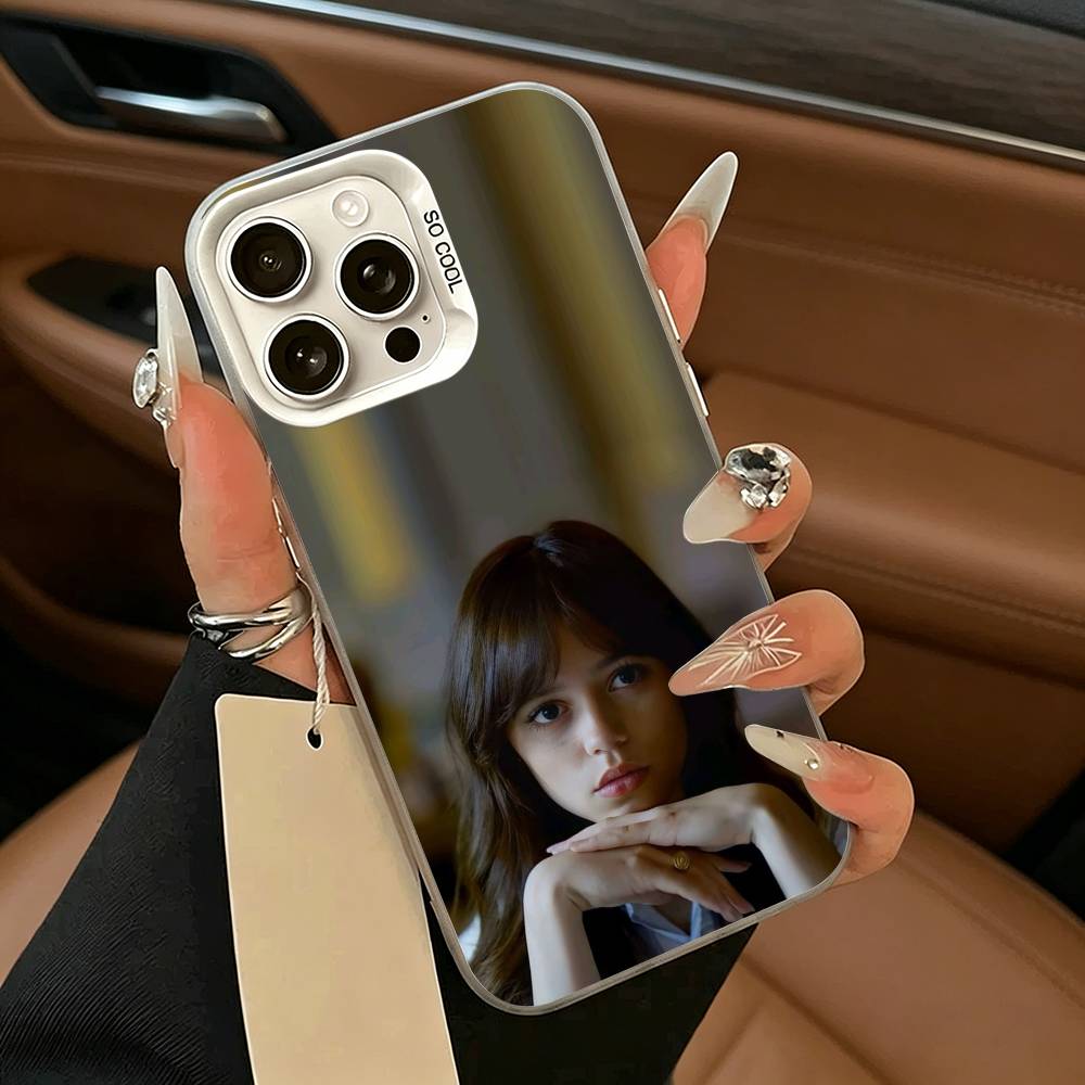 Famous actress--Actress J-Jenna-O- Ortega Phone Case For iPhone 17,16,15,14,13,12,11 Plus,Pro Max,XS,White Silver  phone case