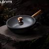 LANMI 28/30cm Non-stick Woks Low-smoke Black Skillet Titanium Crystal Coated Frying Pan Home Oil Control Healthy Light Meal Pots