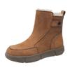 Fashion 2024 Fashion Shoes Female Side Zipper Women's Boots Winter Round Toe Plush Fleece for Warmth Solid Short Barrel Flat Boots