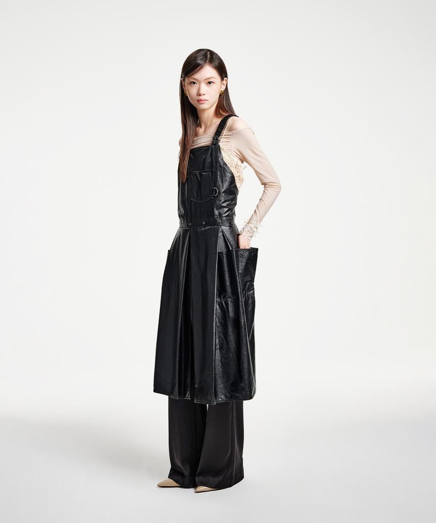 Eipeuleonwei Leather Hidden Hip Apron Dress 2 Sizes