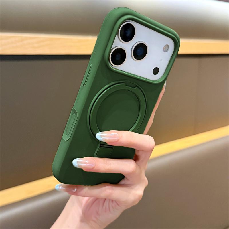 

Жидкий силиконовый чехол для телефона для iPhone 17 Pro Max Air 14 15 Plus 12 13 16 Pro Max с магнитным кольцом Magsafe, подставкой, защитной крышкой iPhone 12