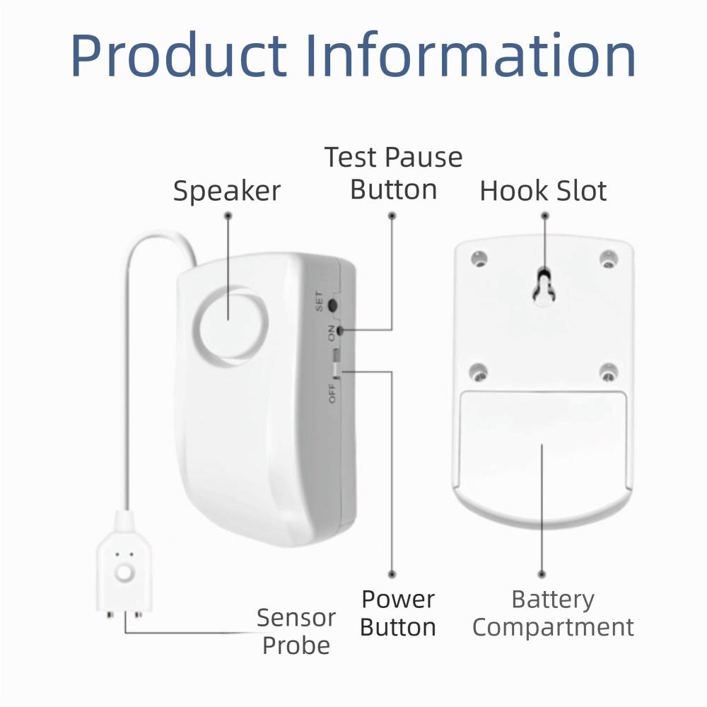 Sensitive Detection Water Overflow Alarm Independent Battery Water Leak Detector Home Security