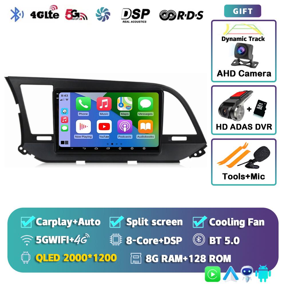 Android 14 Carplay Auto For Hyundai Elantra 6 2015 2016 2017 2018 Car Radio DPS GPS Navigaion Multimidia Video Player 360 Camera