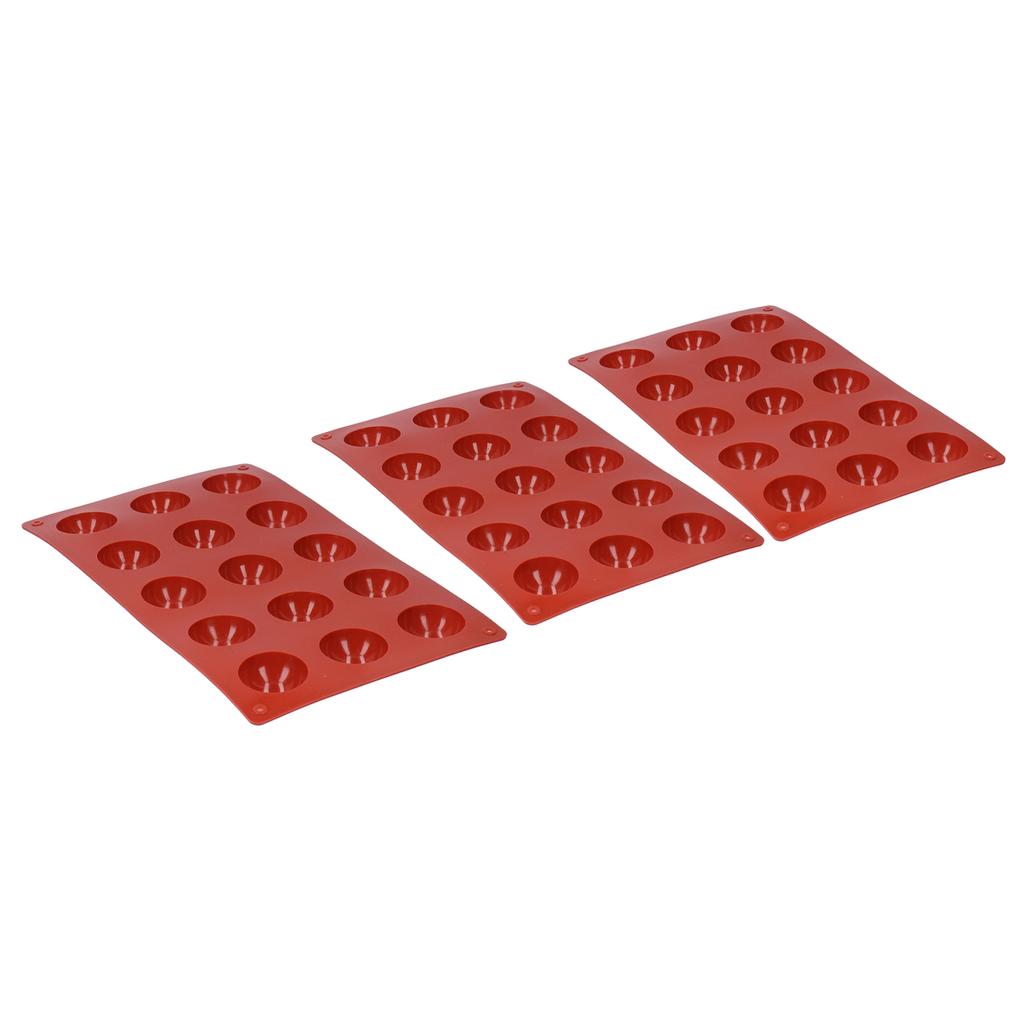 3 Stück Kuchenform 15 Löcher Halbkugelförmige Silikon Schokoladenform Lebensmittelqualität Dessert Backform