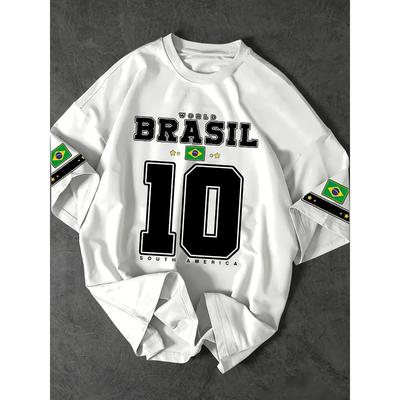 Print Short Sleeve T-Shirt Summer Graphic Tee Jerseys Plus Size  Sport T-Shirt Tops