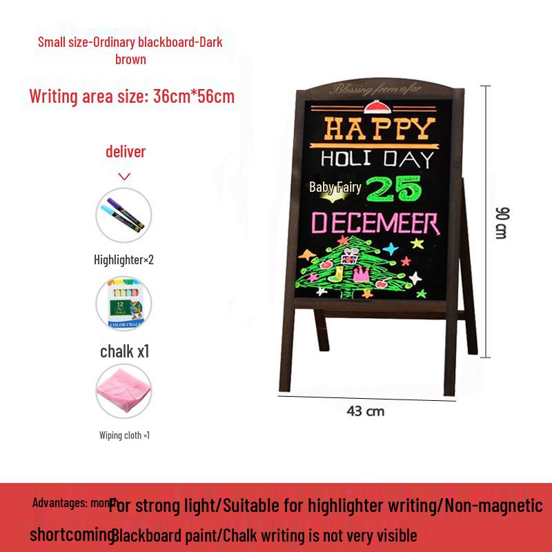 Small Luminous Blackboard Display Stand for Shop Advertising and Handwritten Signage